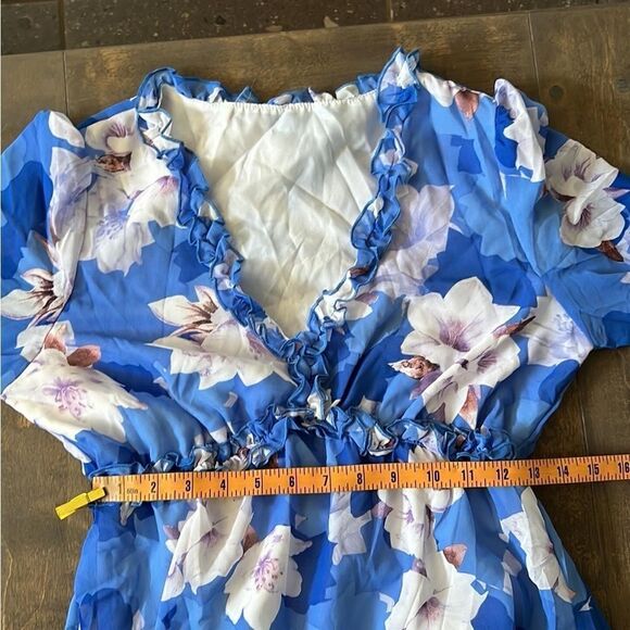 Casual Floral Deep V Neck Long Sleeve Long Evening bohemian Cocktail dress - Picture 10 of 12